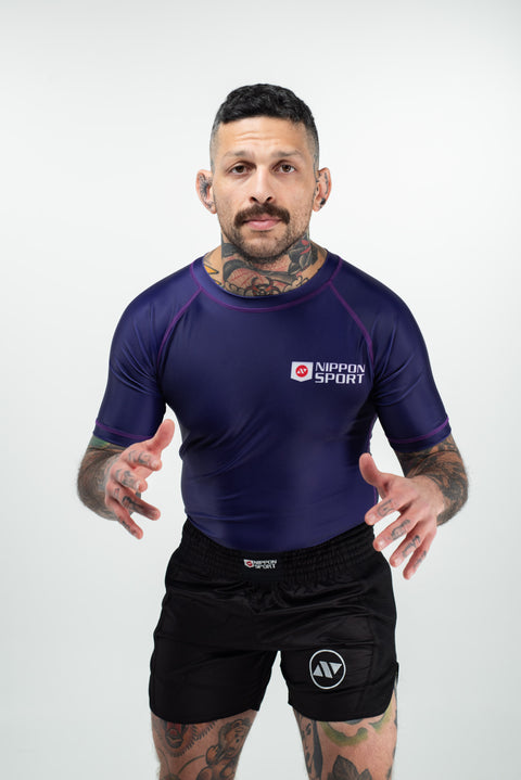 Rash Guard - Nippon Sport - 'Short sleeves' - Lilla