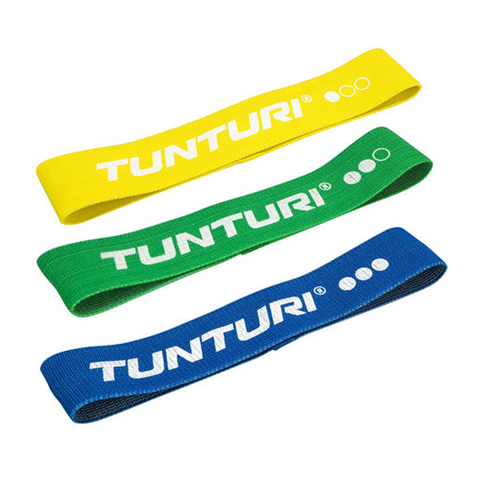 Træningselastik - Tunturi - 'Textile Resistance band set'