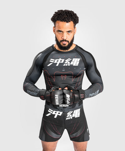 Rash guard langærmet - Venum - 'Okinawa 3.0' - Sort-Rød