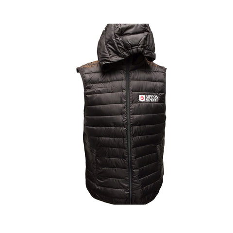 Nippon Sport - Broderet vest - m. aftagelig hætte