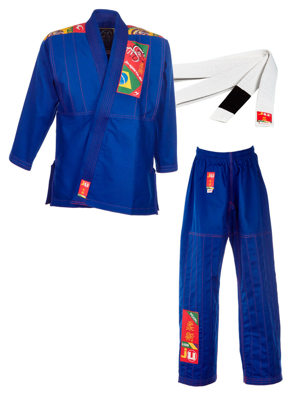 Børne BJJ dragt - Ju Sports Kids - blå