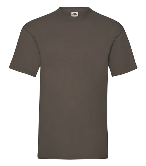 T-Shirt - Fruit of the Loom - 'Valueweight T' - Mørkebrun