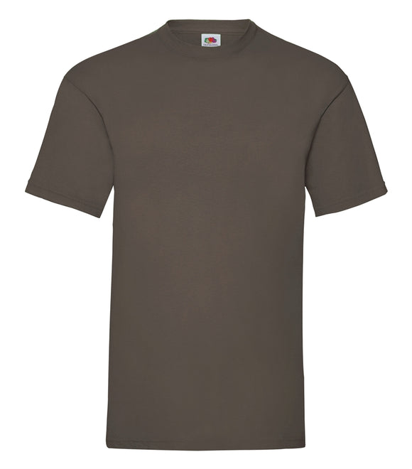 T-Shirt - Fruit of the Loom - 'Valueweight T' - Mørkebrun