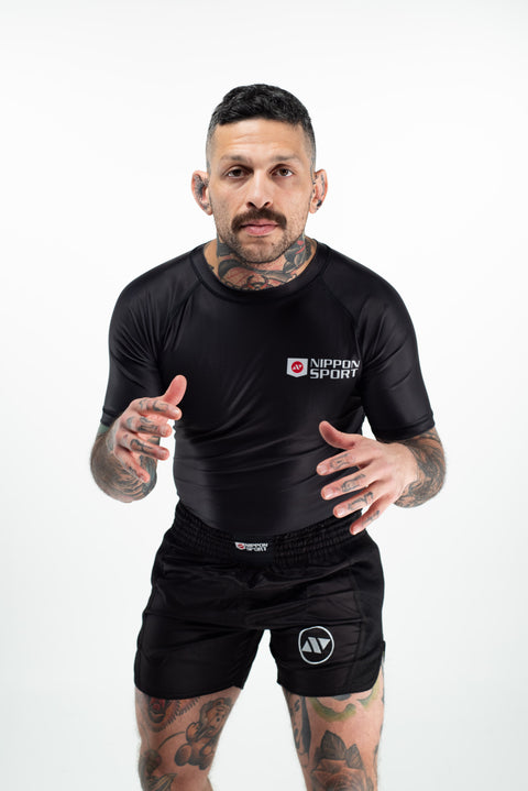 Rash Guard - Nippon Sport - 'Short sleeves' - Sort
