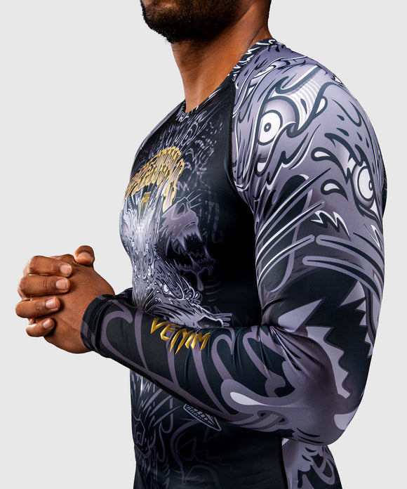 Rashguard - Venum 'Wolf Atak' - Lange Ærmer - Sort/Grå