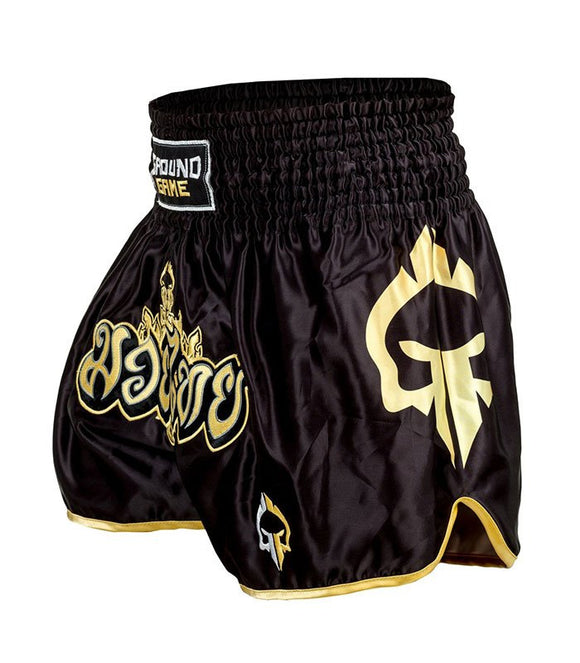Muay Thai Shorts - Ground Game Samurai - sort/rød