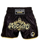 Muay Thai Shorts - Ground Game Samurai - sort/rød