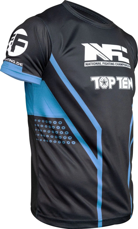 T-Shirt - TOP TEN - 'NFC' - Sort-Blå