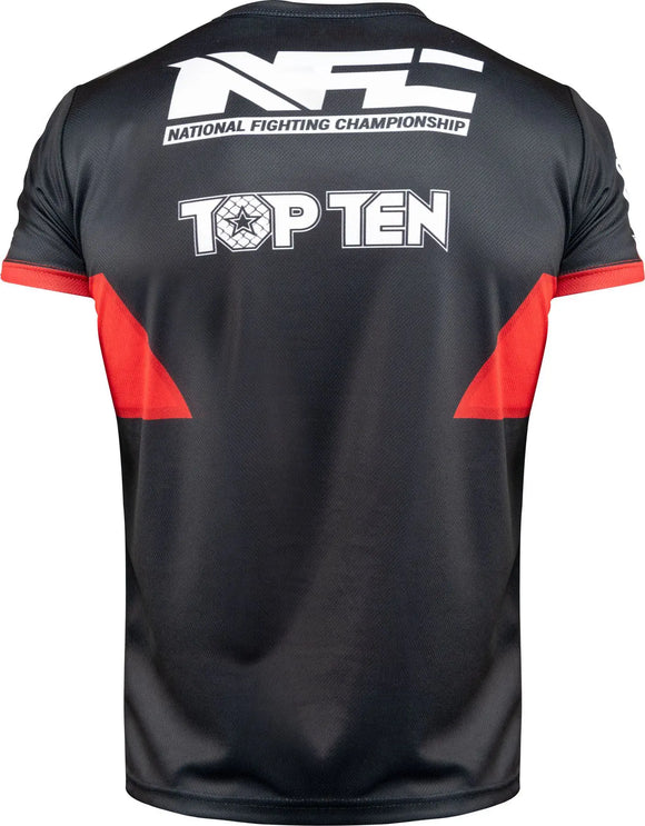 T-Shirt - TOP TEN - 'NFC' - Sort-Rød