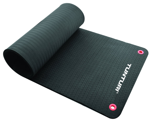 Fitnessmåtte - Tunturi - Fitnessmat Pro - 180cm - sort