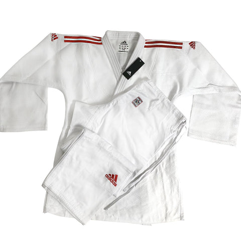 Judo Uniform  - Adidas Judo - 'Champion 2.0' - Slim Fit - Hvid-Rød
