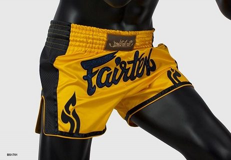 Muay Thai Shorts - Fairtex - 'BS1701' - Gul-Sort