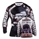 Rashguard - Tatami - 'Chess Gorilla' - Hvid-Sort