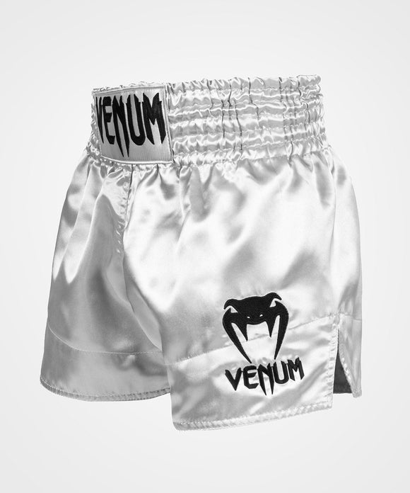 Muay Thai Shorts - Venum - 'Classic' - Sølv-Sort