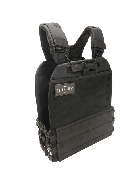 Vægtvest - Titan Life Weightvest Tactical - Sort - 9,5 kg - Sort