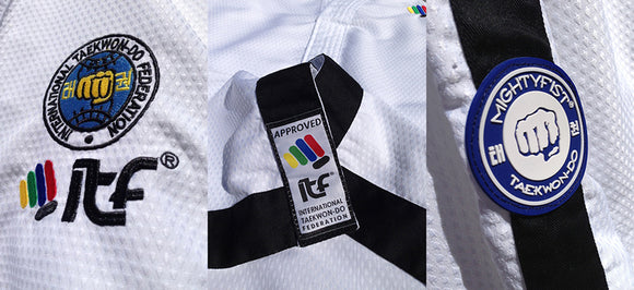 Taekwondo Uniform - Mighty Fist - 'Matrix Dan' - White/Black