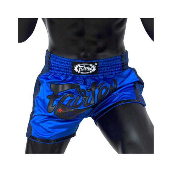 Muay Thai Shorts - Fairtex - 'BS1702' - Sort-Blå