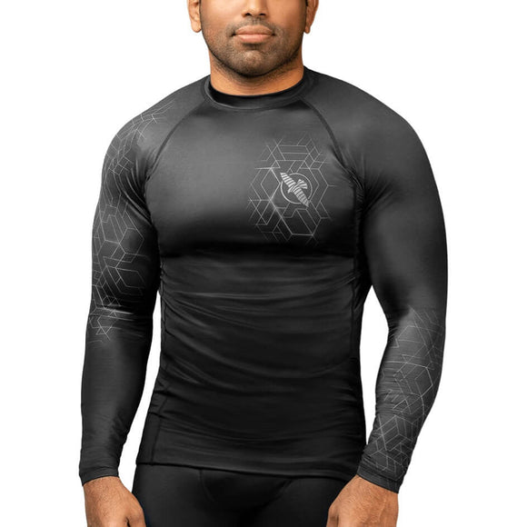 Rashguard - Hayabusa - 'Geo' - Langærmet - Grå