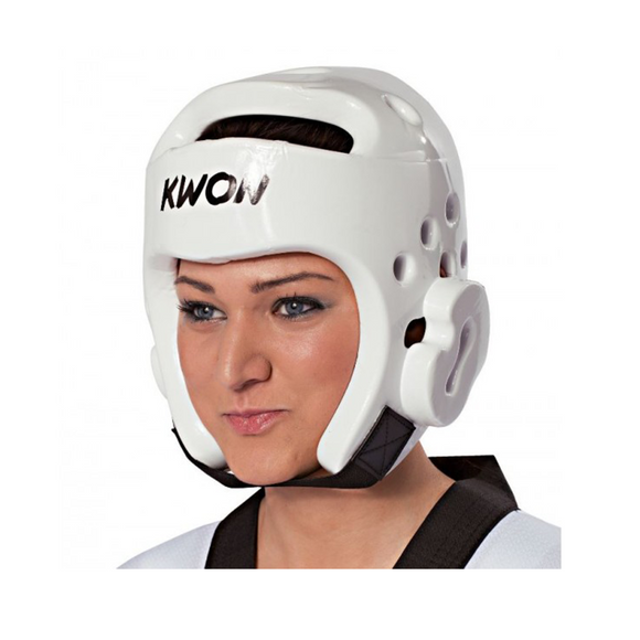 Kampsportshjelm - Kwon hovedbeskytter PU - hvid