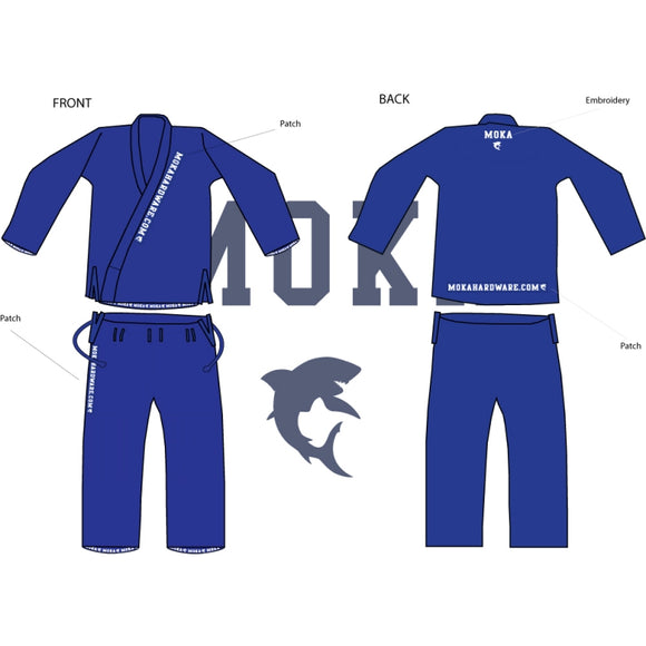 BJJ Gi - Moka - Simple - Blå