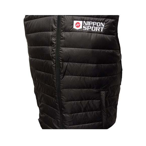 Nippon Sport - Broderet vest - m. aftagelig hætte