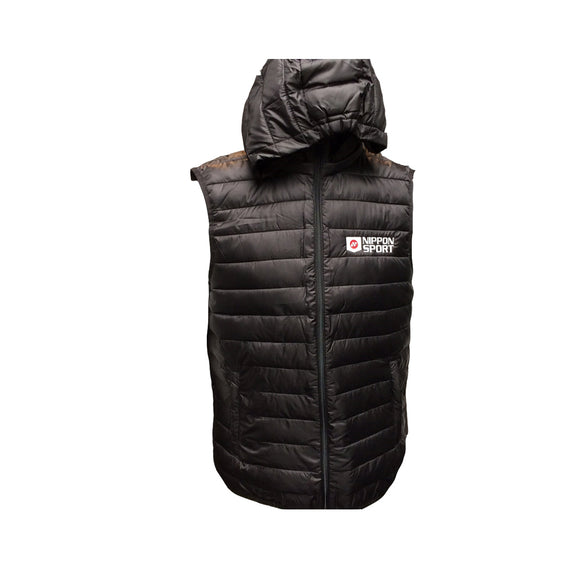 Nippon Sport - Broderet vest - m. aftagelig hætte