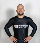 Rash Guard - Nippon Sport - 'Long sleeves' - stort logo - Sort