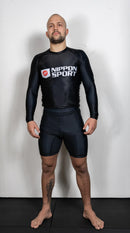 Rash Guard - Nippon Sport - 'Long sleeves' - stort logo - Sort