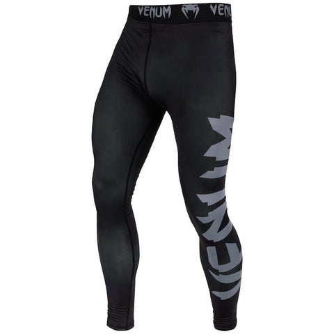 Grappling Tights - Venum Spats - Giant Sort/Grå
