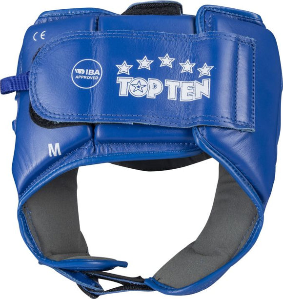 Boksehjelm med mærkat - TOP TEN - IBA - Blå