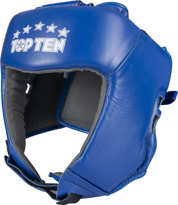 Boksehjelm med mærkat - TOP TEN - IBA - Blå